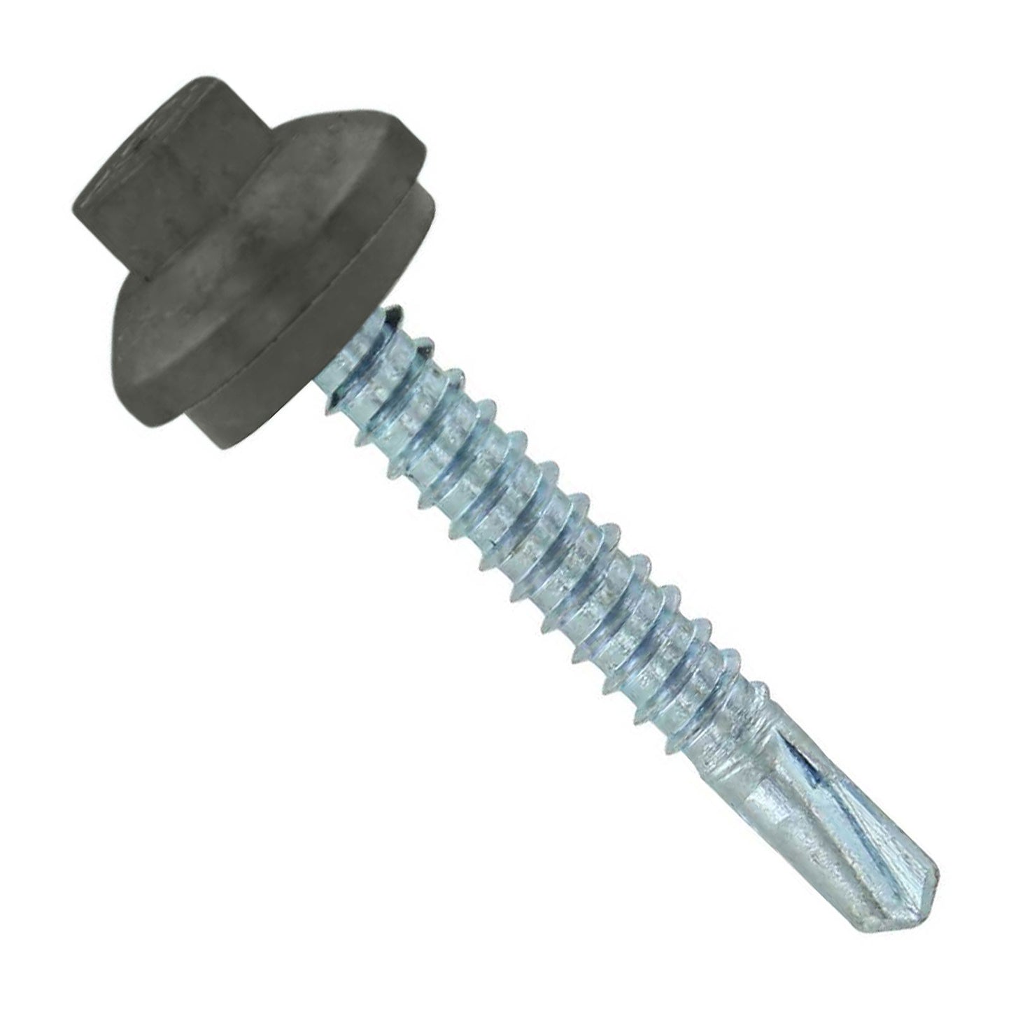 #12 x 1-1/2" ZXL Steelbinder Self-Drilling Metal Roofing Screw - Burnished Slate, Pkg 250