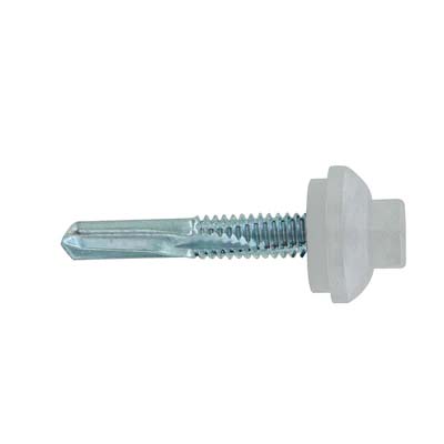 #12-24 x 1-1/4" ZXL HG Steelbinder Metal Roofing Screw - Alamo White, Pkg 250