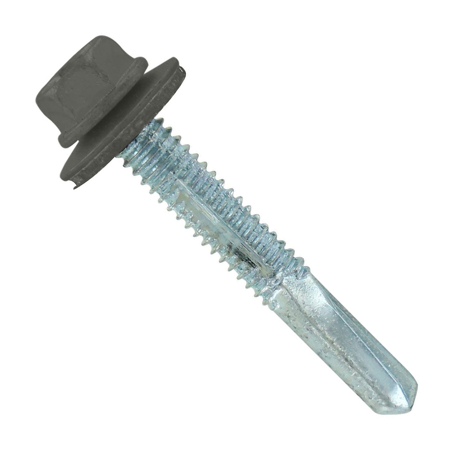 #12-24 x 1-1/2" HG Steelbinder Self-Drilling Metal Roofing Screw - Burnished Slate, Pkg 250