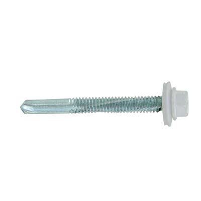 #12-24 x 2" HG Steelbinder Metal Roofing Screw - Polar White, Pkg 250