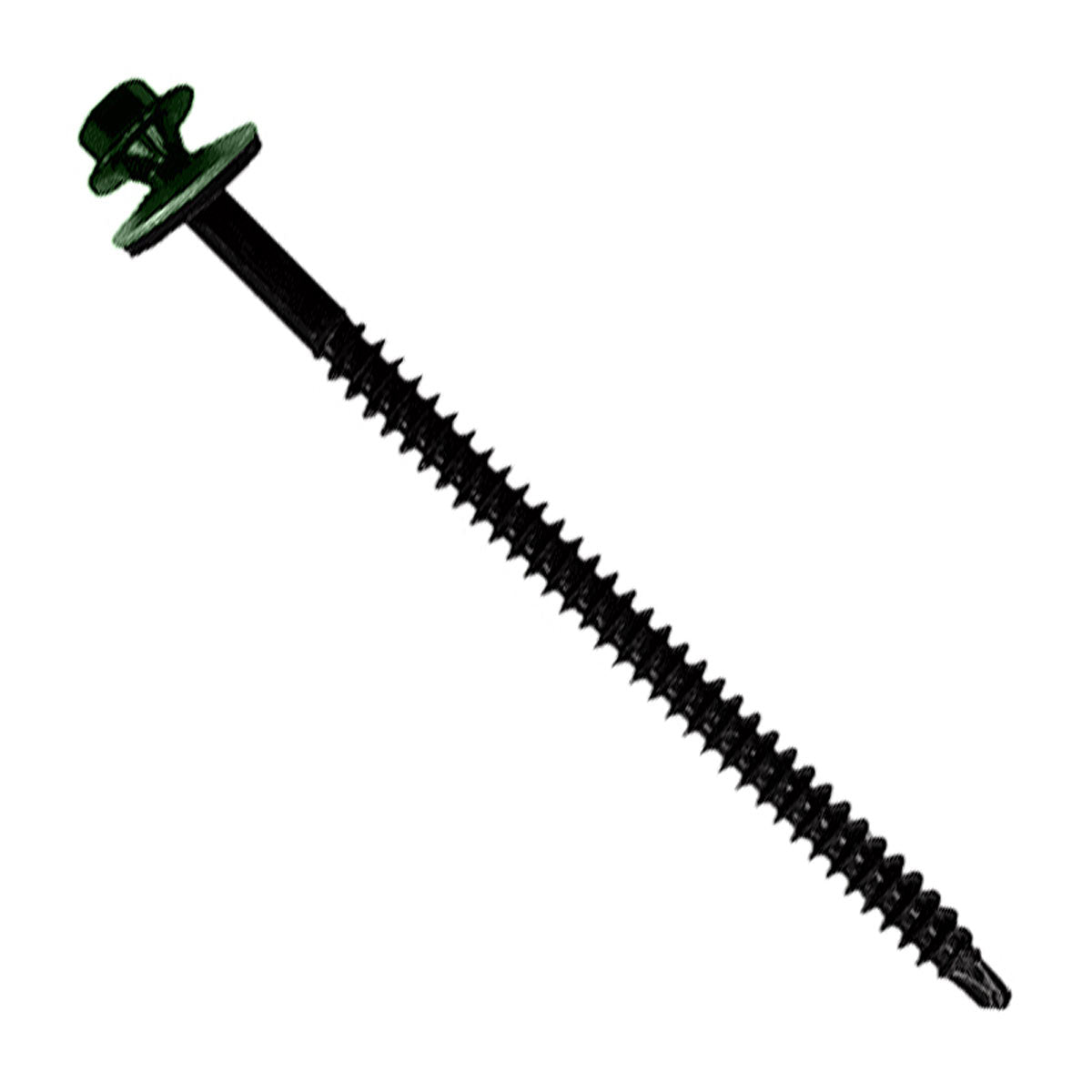 #12 X 334 inch InsulDrill Metal Roofing Screw Forest Green Pkg 250 image 1 of 2