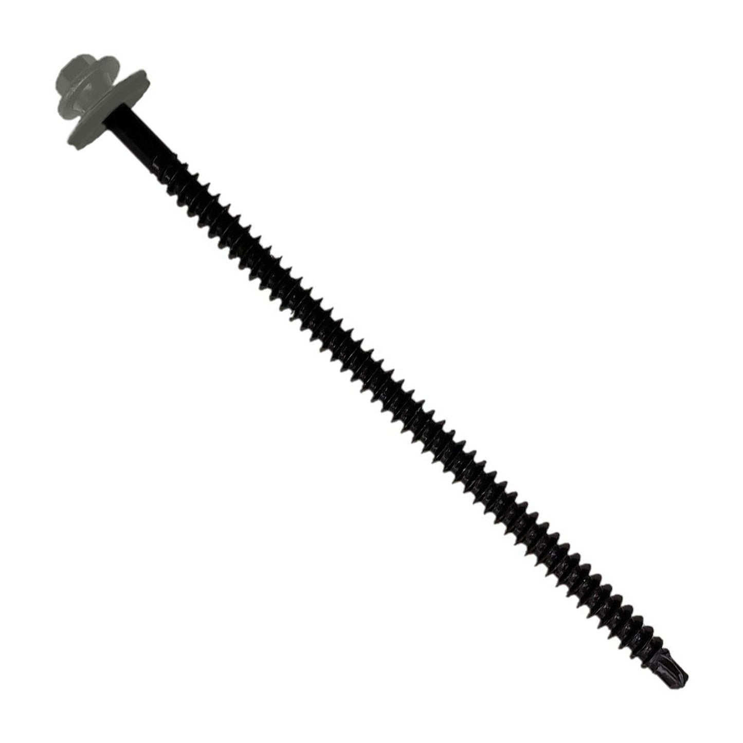 #12 X 4-1/2" InsulDrill Metal Roofing Screw - Burnished Slate, Pkg 100