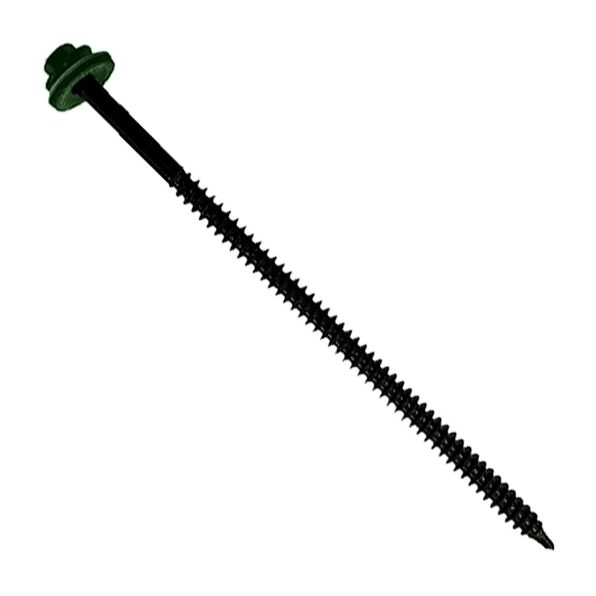 #12 X 5 inch InsulDrill Metal Roofing Screw Forest Green Pkg 250 image 1 of 2