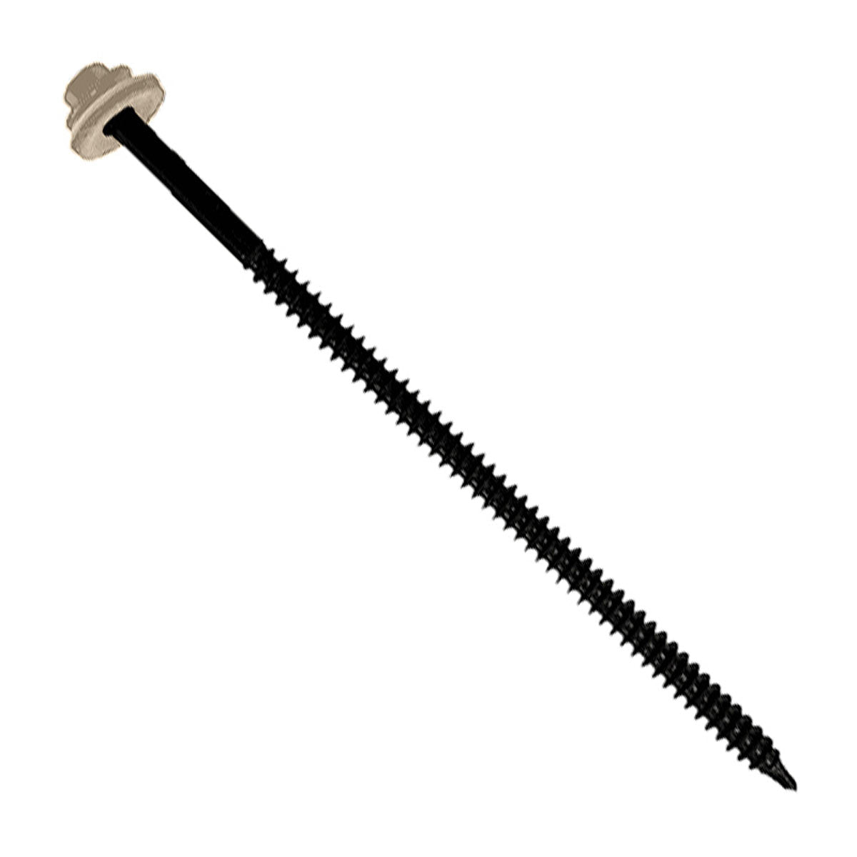 #12 X 5 inch InsulDrill Metal Roofing Screw Light Stone Pkg 250 image 1 of 2