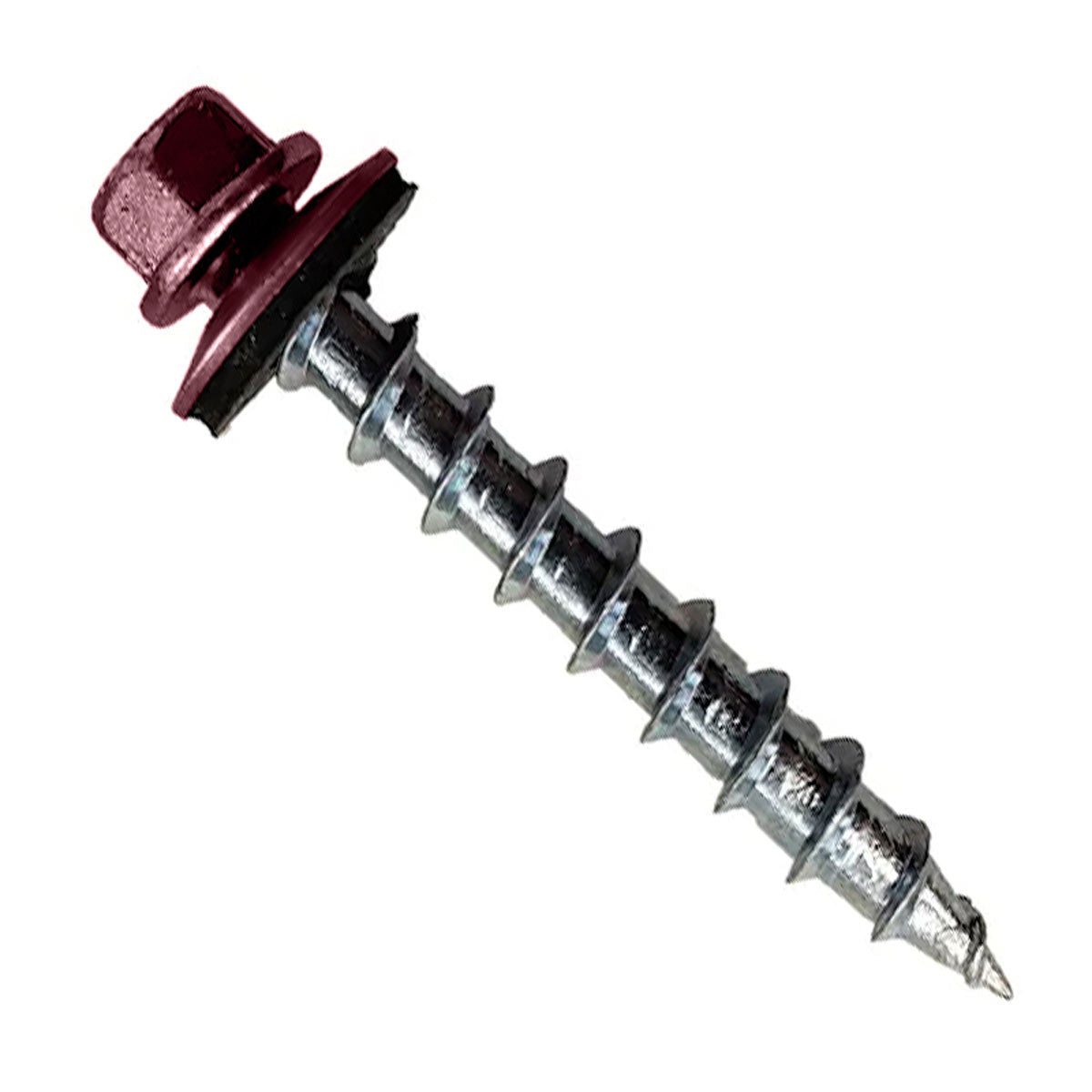 12# x 112 inch Type 17 Woodbinder Metal Roofing Screw For OSB Burgundy Pkg 250 image 1 of 2