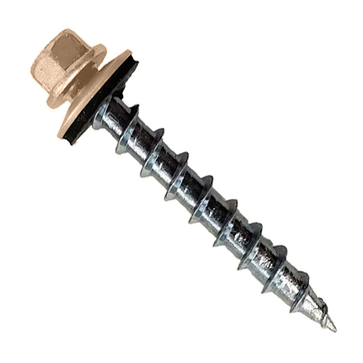 12# x 112 inch Type 17 Woodbinder Metal Roofing Screw For OSB Tan Pkg 250 image 1 of 2