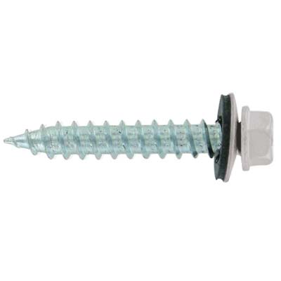 #14 x 1-1/2" #14 Type 17 Woodbinder Metal Roofing Screw - Polar White, Pkg 250