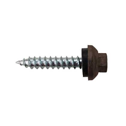 #14 X 1-1/2 ZXL Tapping Woodbinder Metal Roofing Screw Koko Brown, Pkg 250