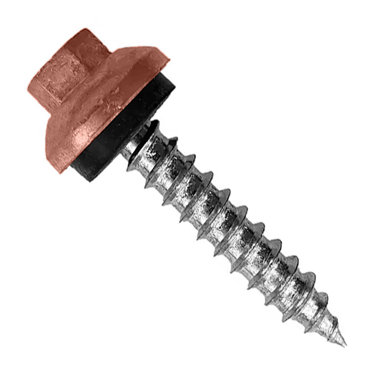 #14 X 112 inch ZXL Tapping Woodbinder Metal Roofing Screw Copper Pkg 250