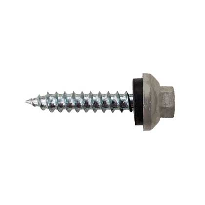 #14 X 1-1/2 ZXL Tapping Woodbinder Metal Roofing Screw Ash Gray, Pkg 250