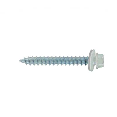 #14 x 2" #14 Type 17 Woodbinder Metal Roofing Screw - Polar White, Pkg 250