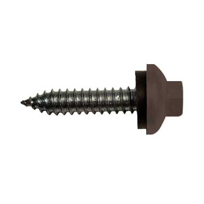 #14 x 1-1/4 ZXL Tapping Steelbinder Metal Roofing Screw Koko Brown - Pkg 250