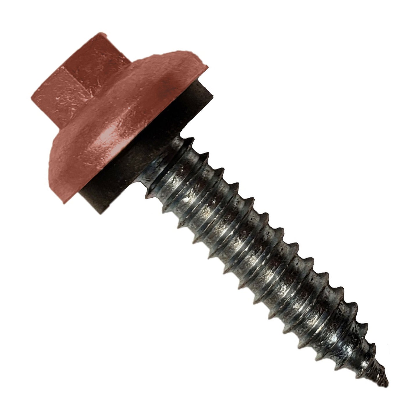 #14 x 114 inch ZXL Tapping Steelbinder Metal Roofing Screw Copper Pkg 250