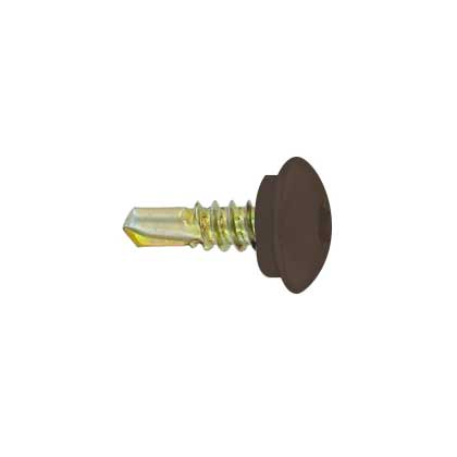 1/4-14 x 7/8 Eclipse Steelbinder Metal Roofing Stitch Screw Koko Brown, Pkg 250