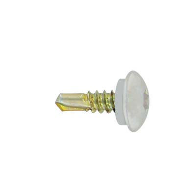 1/4"-14 x 7/8" Eclipse Steelbinder Metal Roofing Stitch Screw - Polar White, Pkg 250