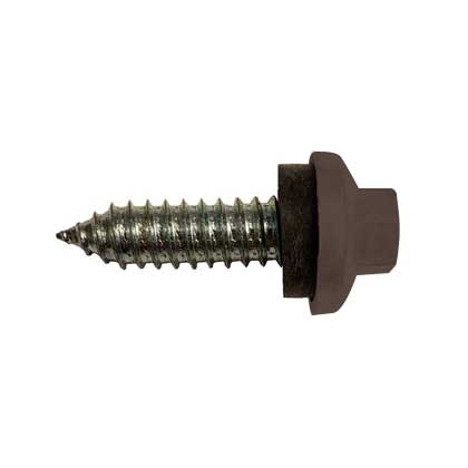 #17 x 1 ZXL Tapping Steelbinder Metal Roofing Stitch Screw Koko Brown - Pkg 250