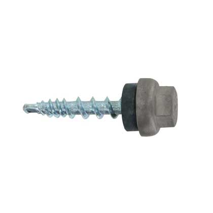 #10 x 1 ZXL Woodbinder Metal Roofing Screw Ash Gray, Pkg 250