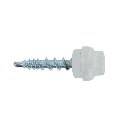 #10 x 1" ZXL Woodbinder Metal Roofing Screw - Polar White, Pkg 250