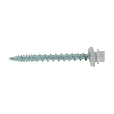 #10 x 2" Kwikseal Woodbinder Metal Roofing Screw - Alamo White, Pkg 250