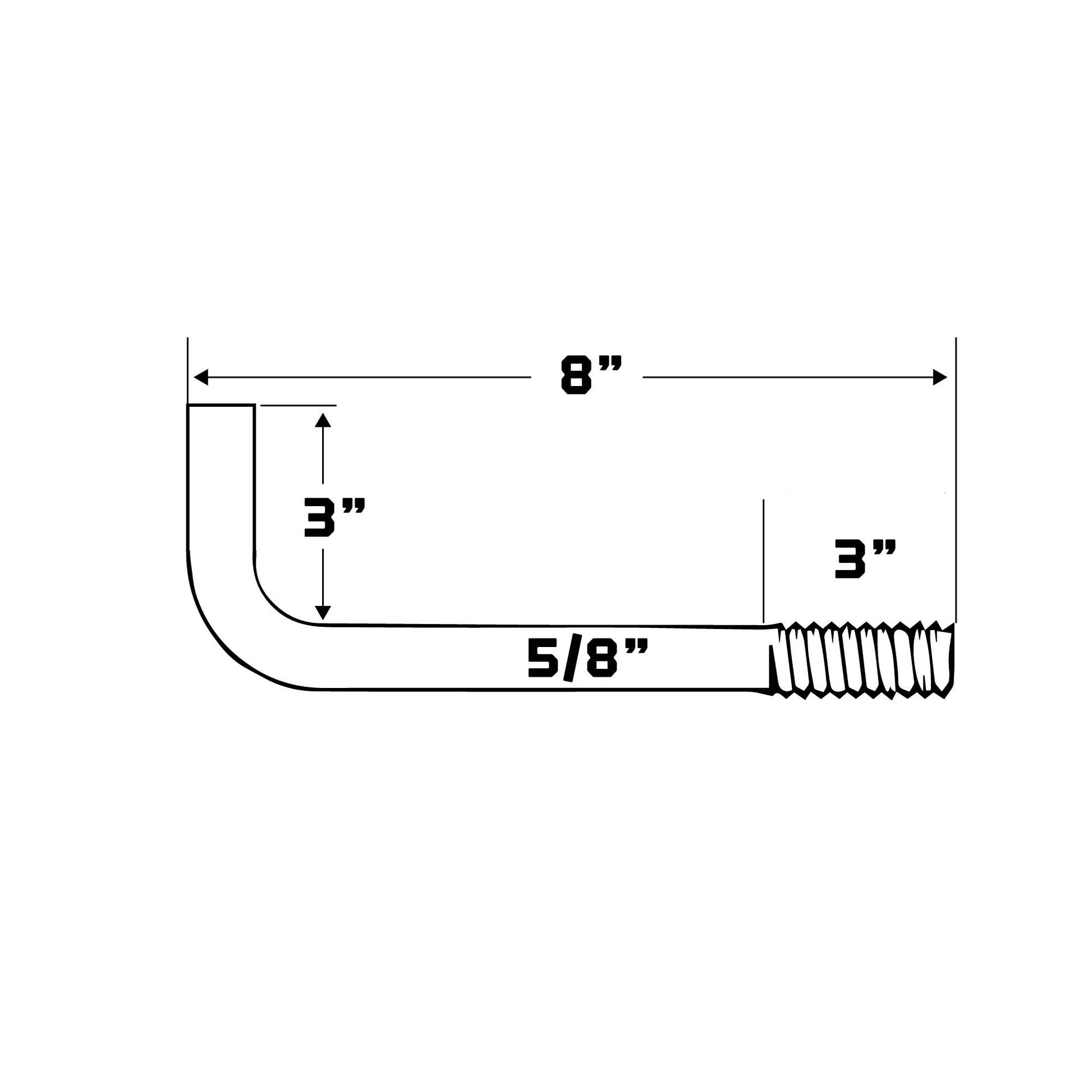 5/8" x 8" L-Bolt Concrete Anchor Bolts