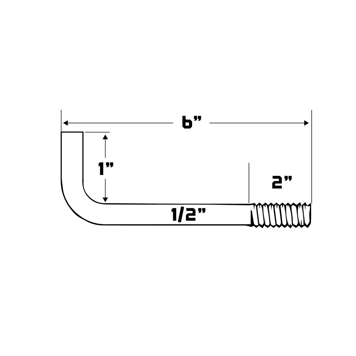 1/2" x 6" L-Bolt Galvanized Concrete Anchor Bolts