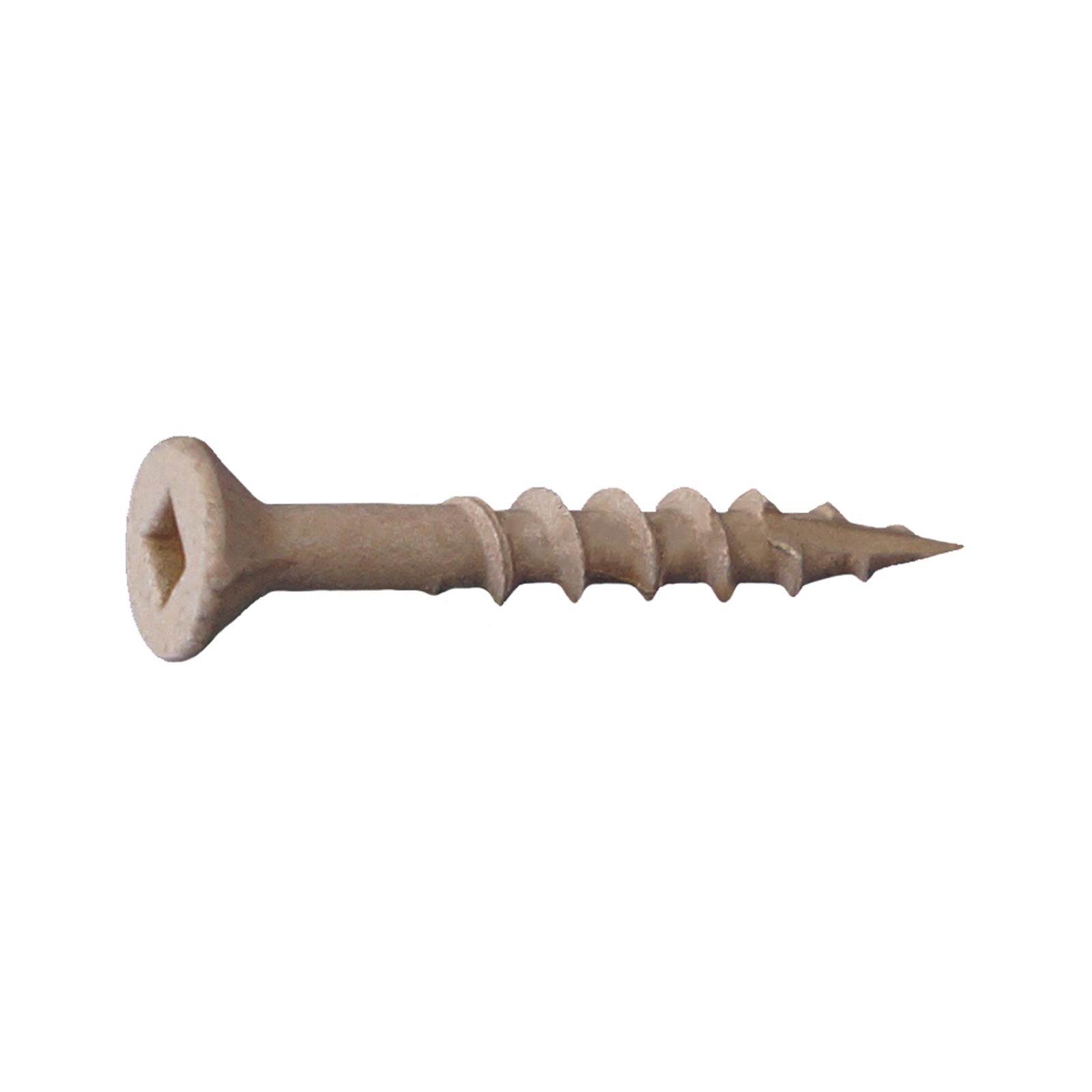 #8 x 2-1/2" #2 Square Flat Head Deck Screw - Tan, Pkg 2500