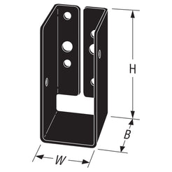 Simpson APLH24 2x4 Concealed Flange Light Joist Hanger - Black Powder ...