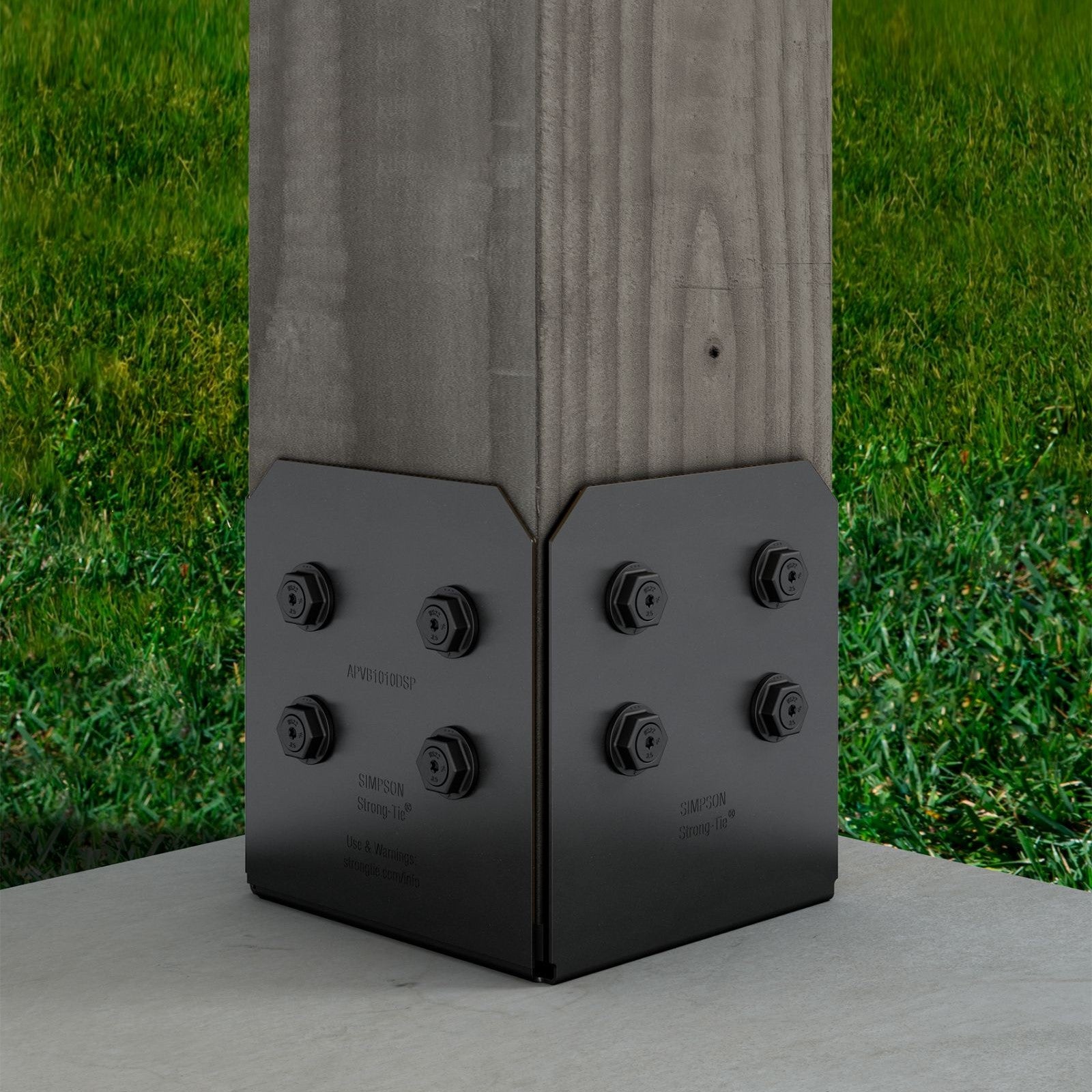 Simpson APVB1010DSP Avant Decorative Post Base Plates Black Powder Coat image 1 of 4 image 2 of 4