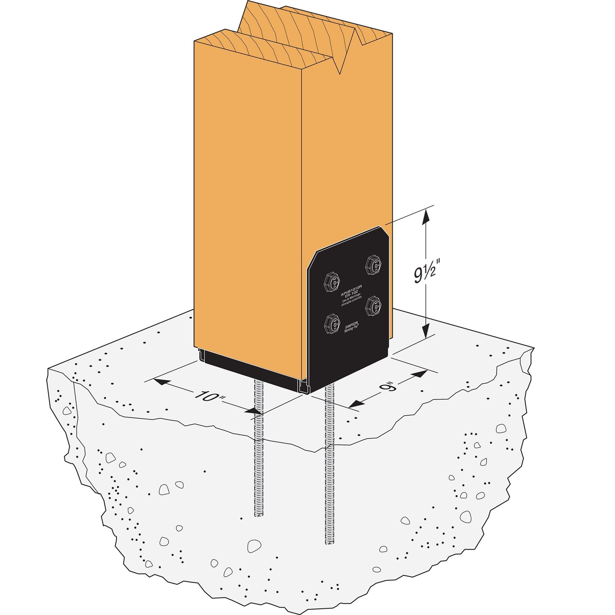 Simpson Strong-Tie APVB1010R Outdoor Accents - With Required Fasteners ...