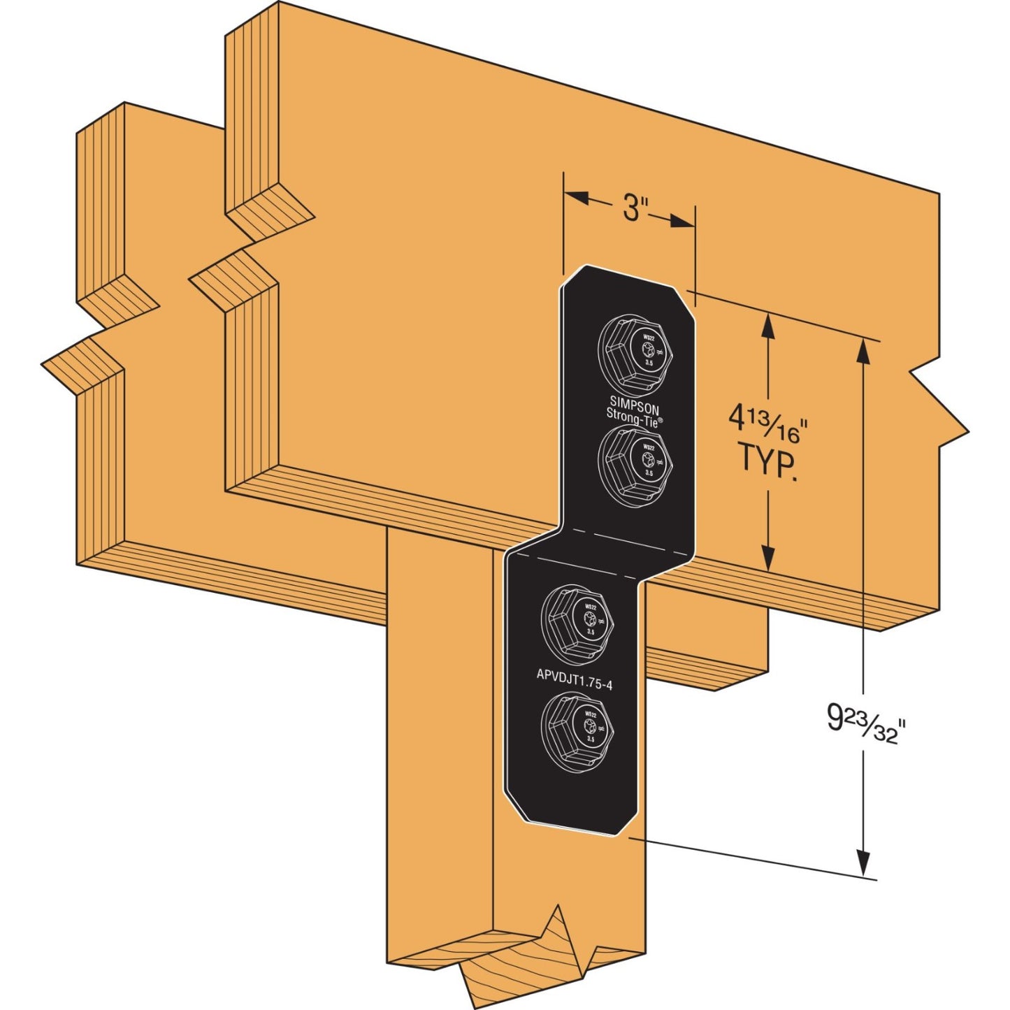 Simpson APVDJT1754 Avant Ornamental Deck Joist Tie Black Powder Coat image image 4 of 4