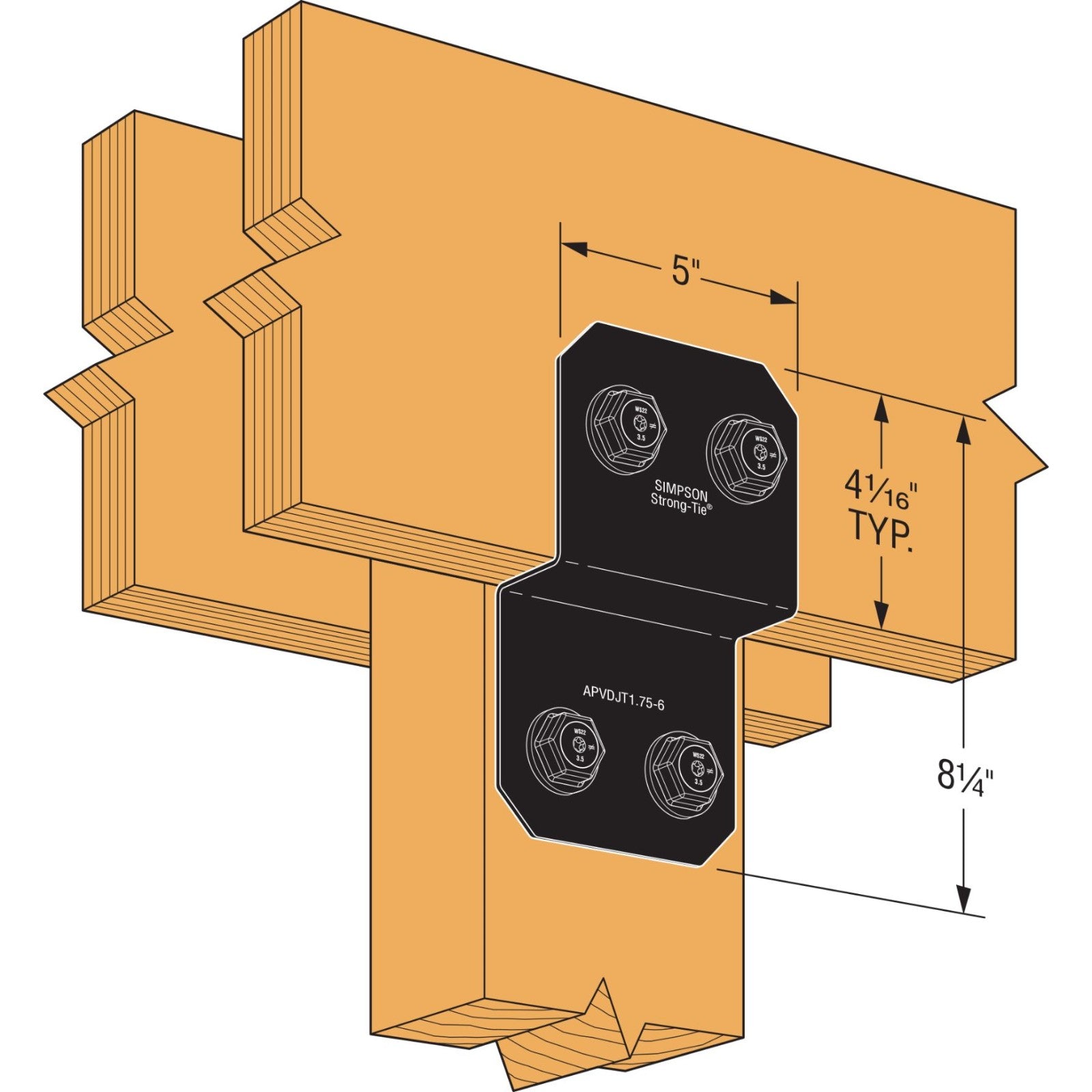 Simpson APVDJT1756 Avant Ornamental Deck Joist Tie Black Powder Coat image image 4 of 4