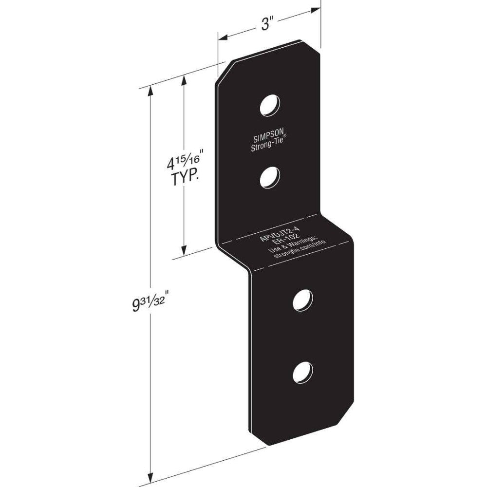 Simpson APVDJT24 Avant Ornamental Deck Joist Tie Black Powder Coat image 1 of 4 image 2 of 4 image 3 of 4