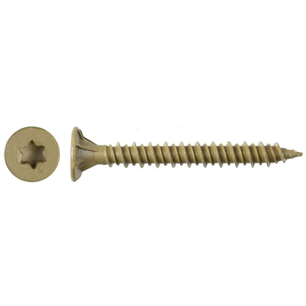 #8 X 214 inch Cement Board Screw HighLow Thread T25 Star Drive Pkg 100