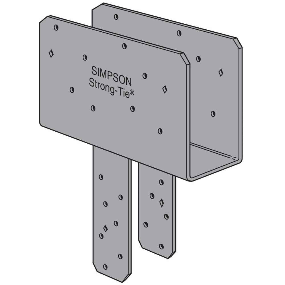 Simpson ECCQ77SDS25ROT End Column Cap wSDS Screws (90 Deg Rotated Straps) Gray Paint