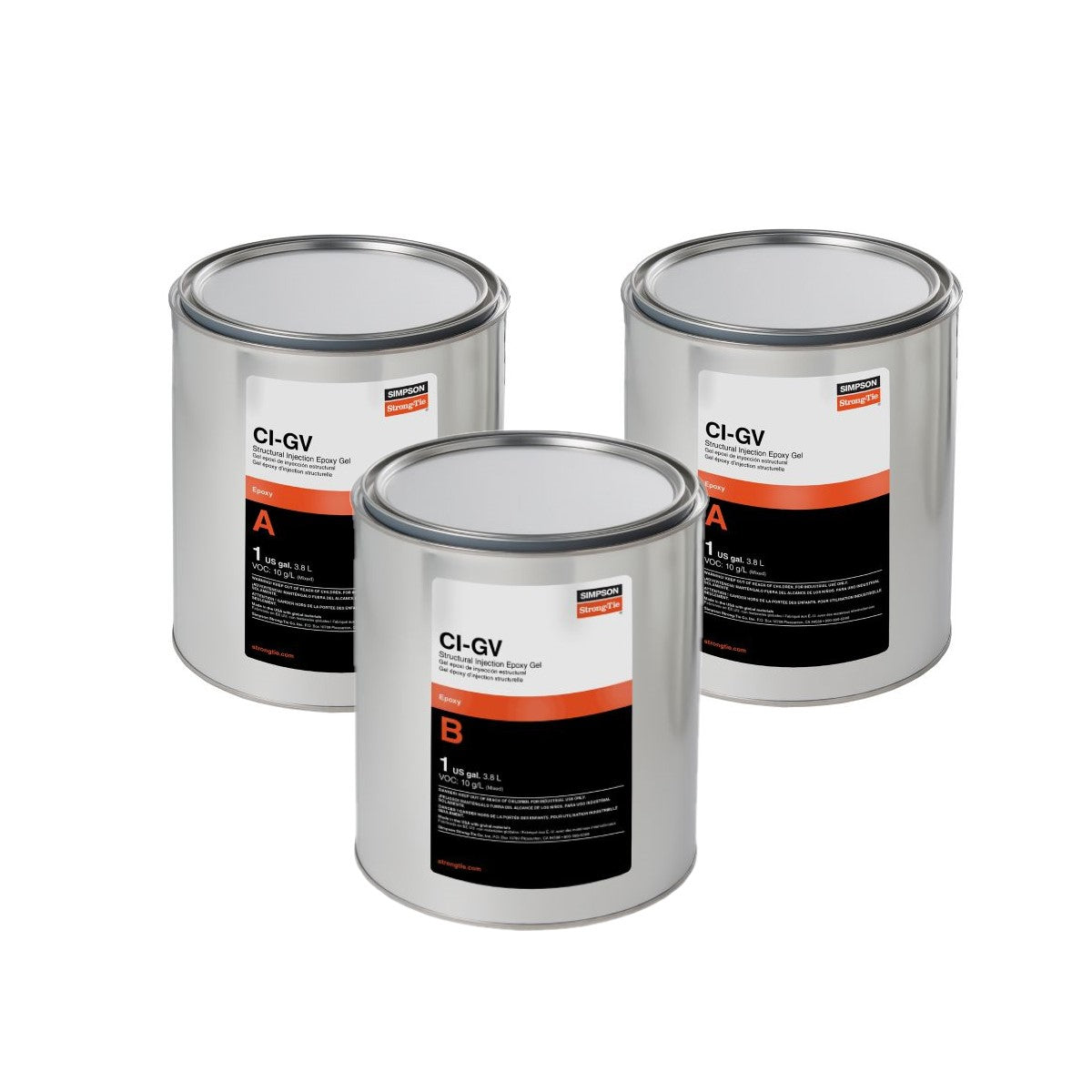 Simpson CIGV3KT Structural Injection Epoxy Gel 3 Gallon Bulk Kit