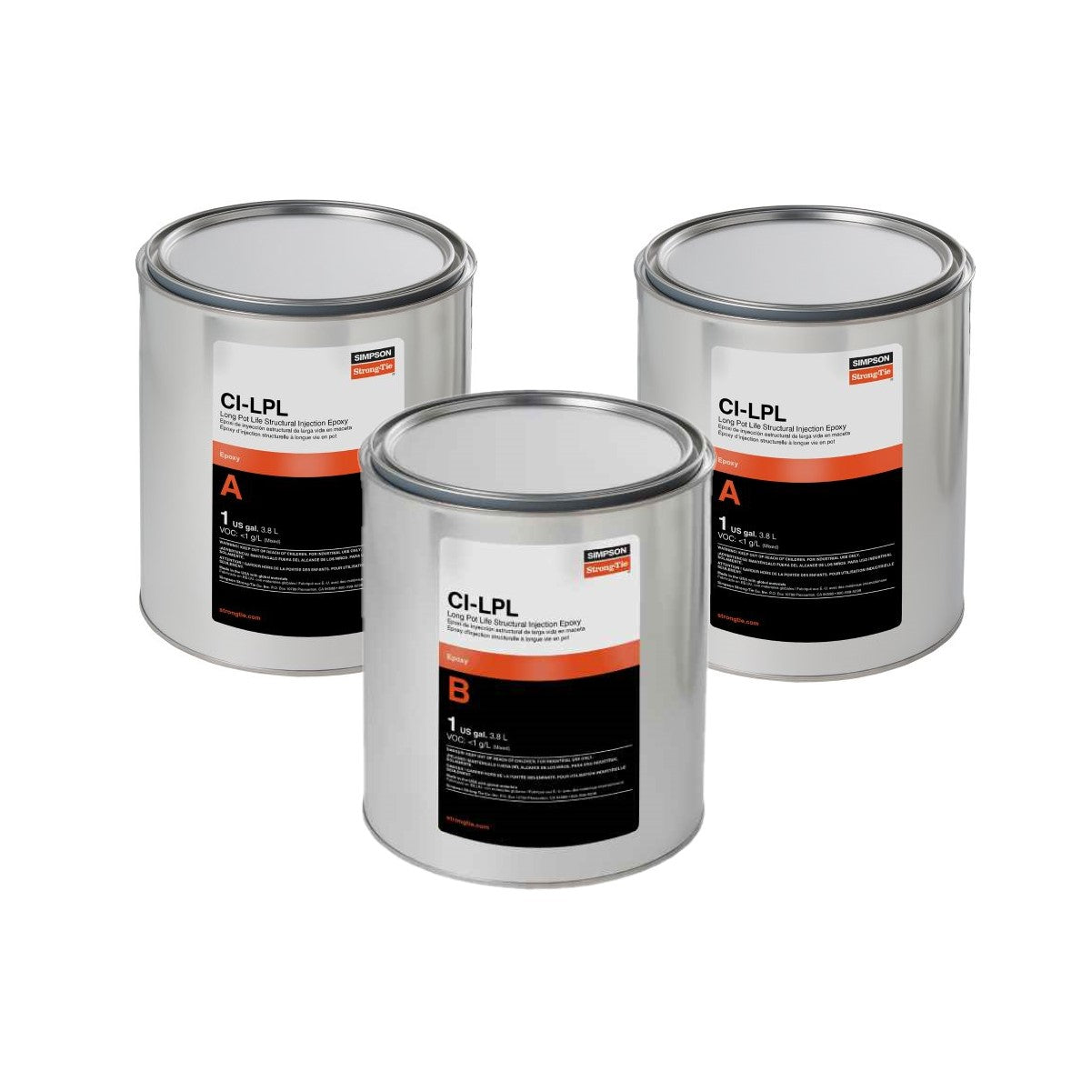 Simpson CILPL3KT Long Pot Life Structural Injection Epoxy 3 Gallon Bulk Kit