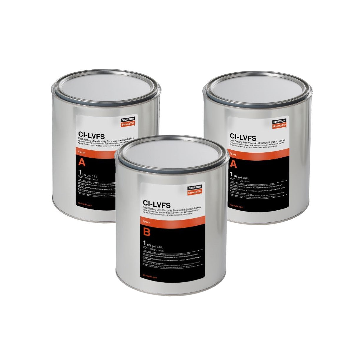 Simpson CILVFS3KT Fast Setting LowViscosity Structural Injection Epoxy 3 Gallon Bulk Kit