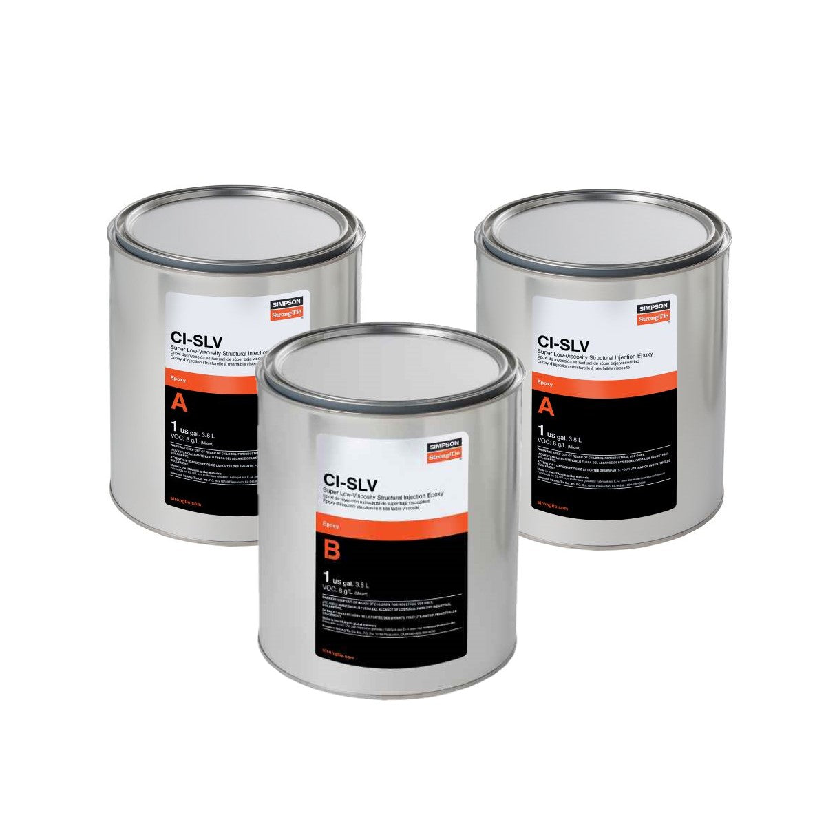 Simpson CISLV3KT SuperLowViscosity Structural Injection Epoxy 3 Gallon Bulk Kit