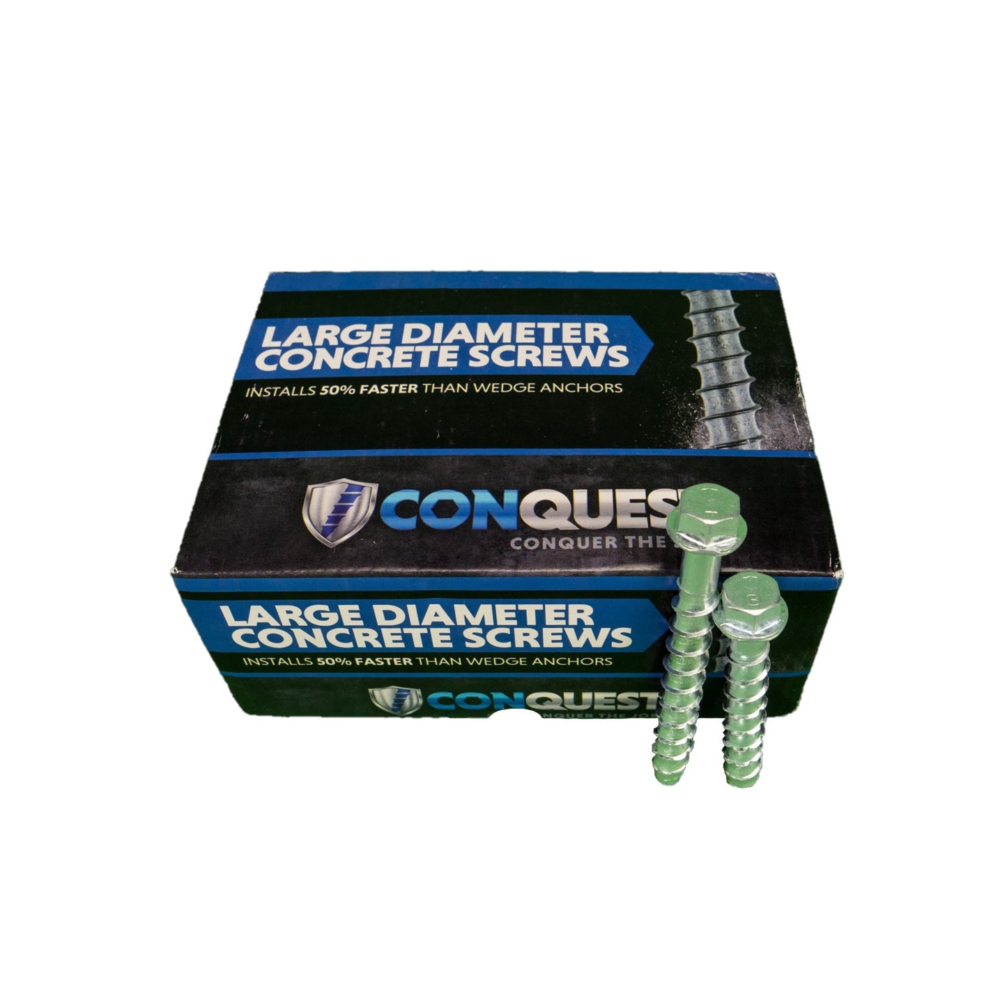 1/2" x 3" Conquest Large Diameter Concrete Screws - Zinc, Pkg 25