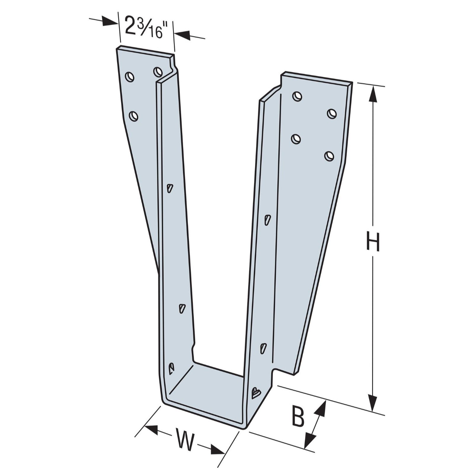 Simpson DU2114 Drywall Face Mount Hanger wSDS Screws G90 Galvanized image 2 of 2