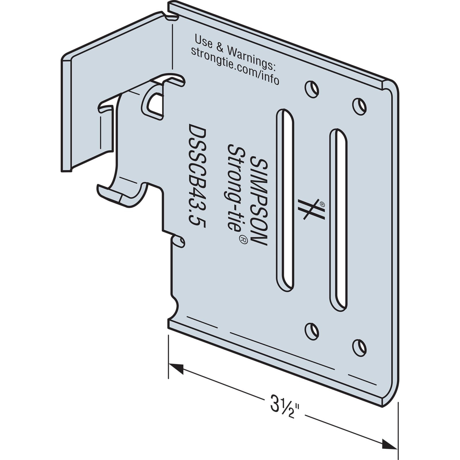 Simpson DSSCB435KT25 Bypass Framing 312 inch Drift Strut Connector Pkg 25 image 2 of 2