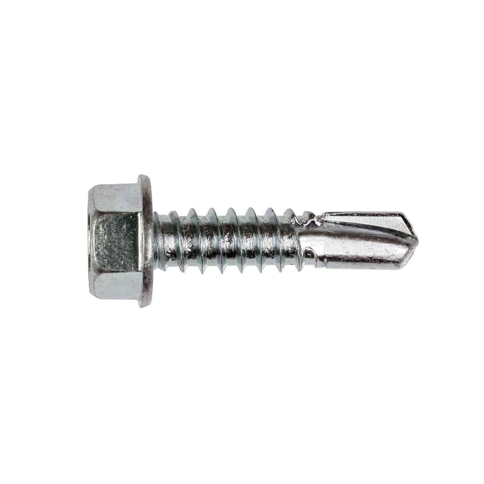 #14 x 1" Self-Drilling E Metal Screw, Clear-Zinc Coating