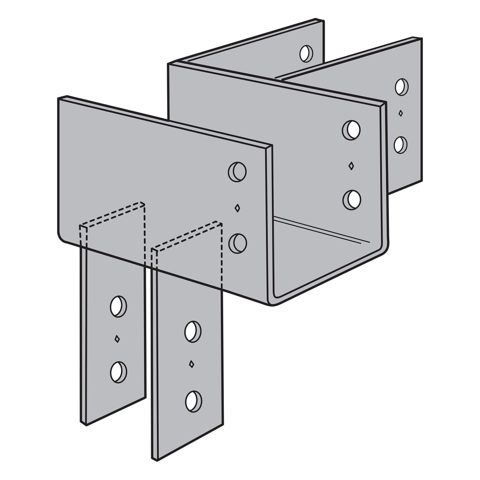 Simpson ECCLR444 4x4x4 L Shaped End Column Cap - Right