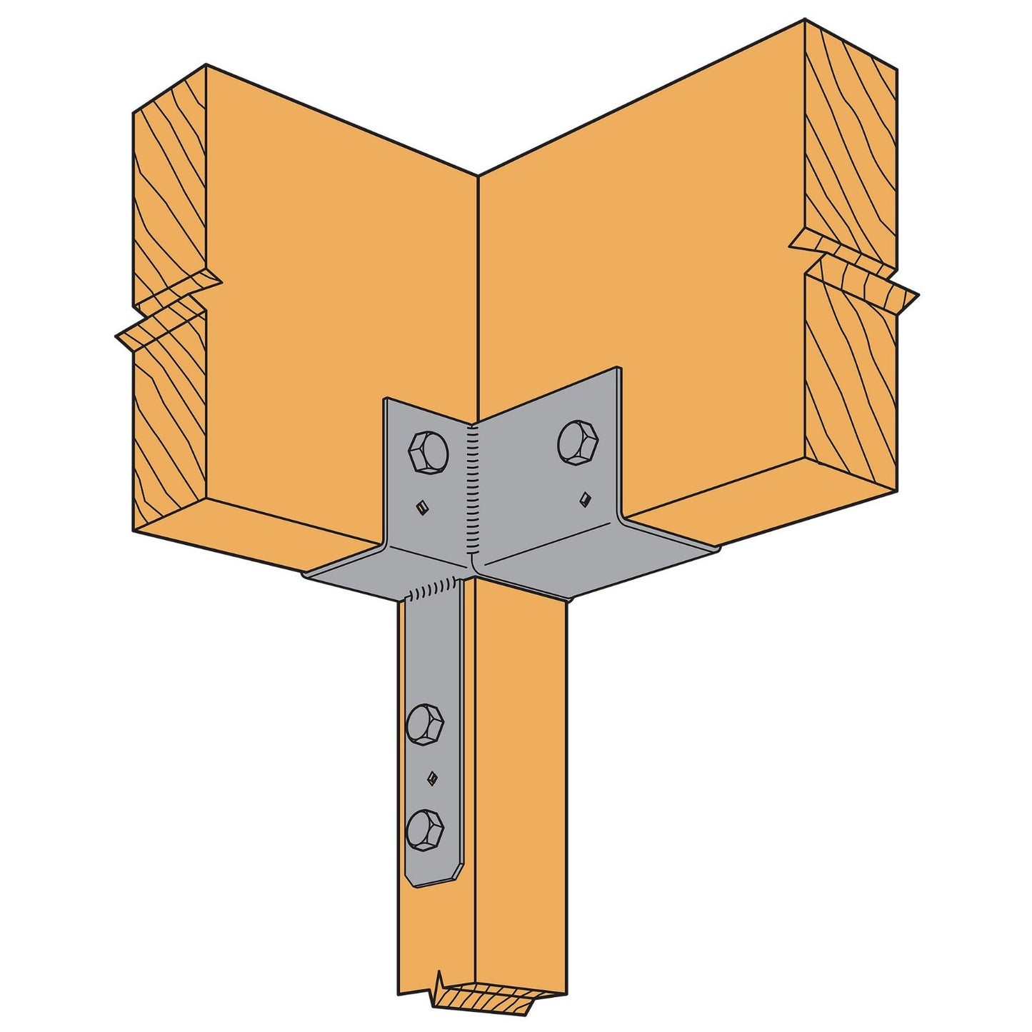 Simpson ECCLR444 4x4x4 L Shaped End Column Cap - Right