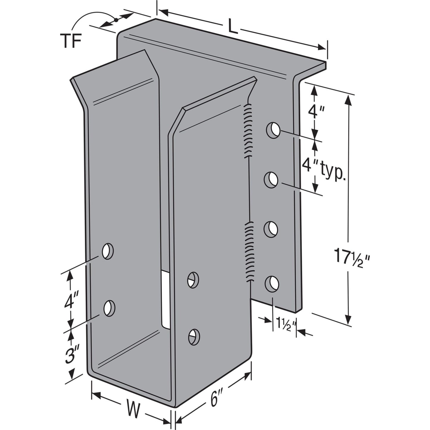 Simpson EG Beam and Glulam Top-Flange Hangers, Gray Paint