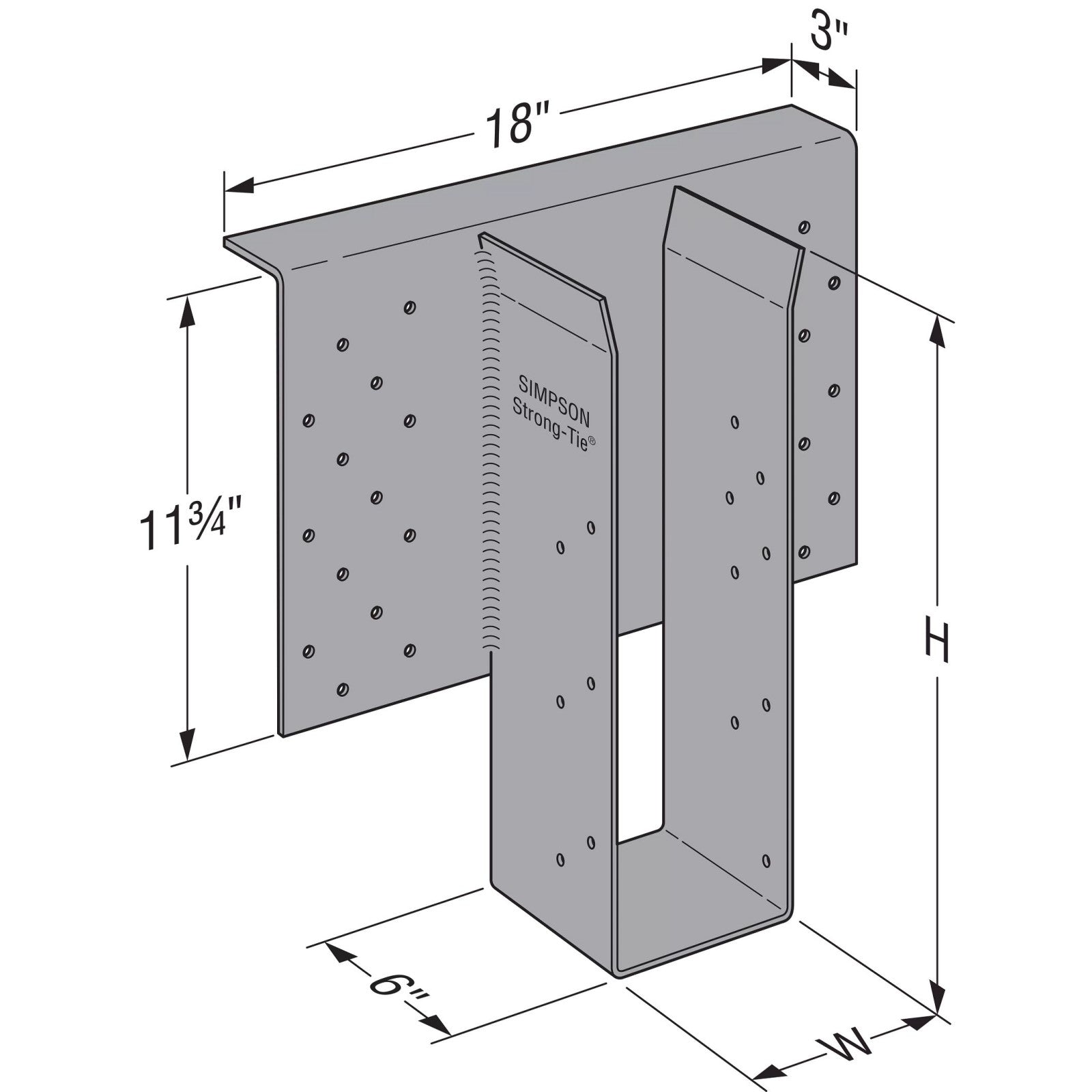 Simpson EGQ High-Capacity Top-Flange Hanger, Gray Paint