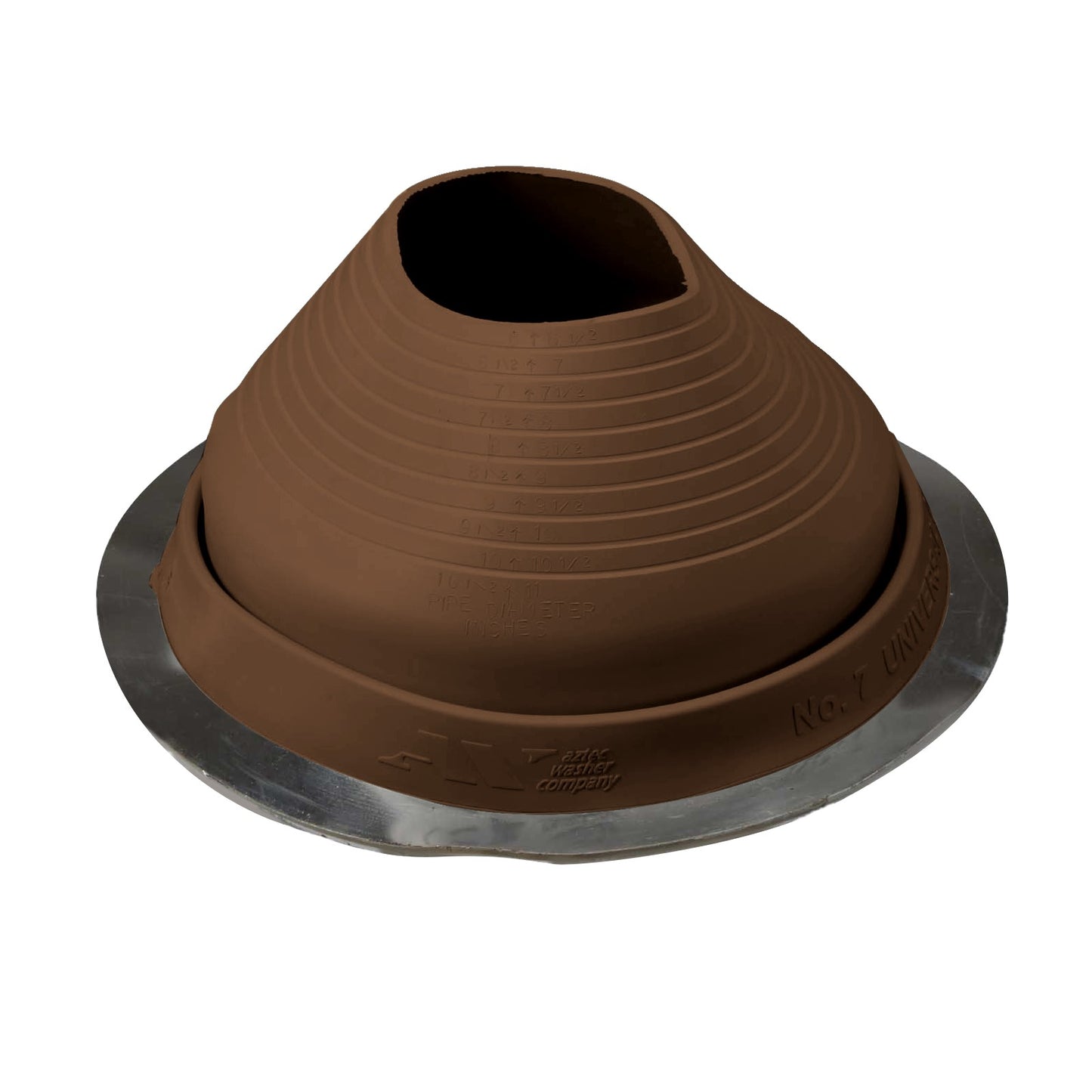 #7 Roofjack Round EPDM Pipe Flashing Boot Brown