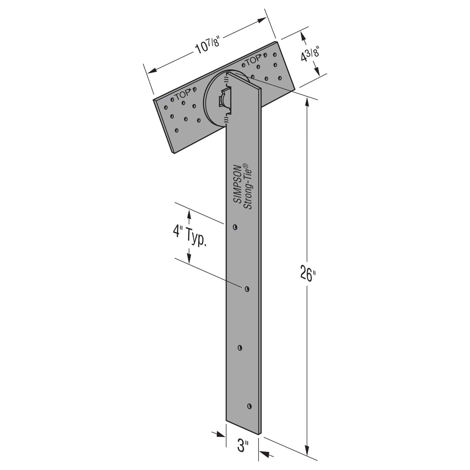 Simpson FGTR Face-Mount Girder Tiedown Retrofit - Powder coated