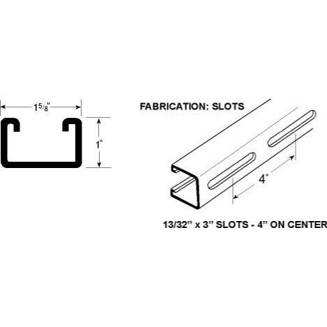 Flextrut FS-400 Long-Slot Slot Channel Drawing