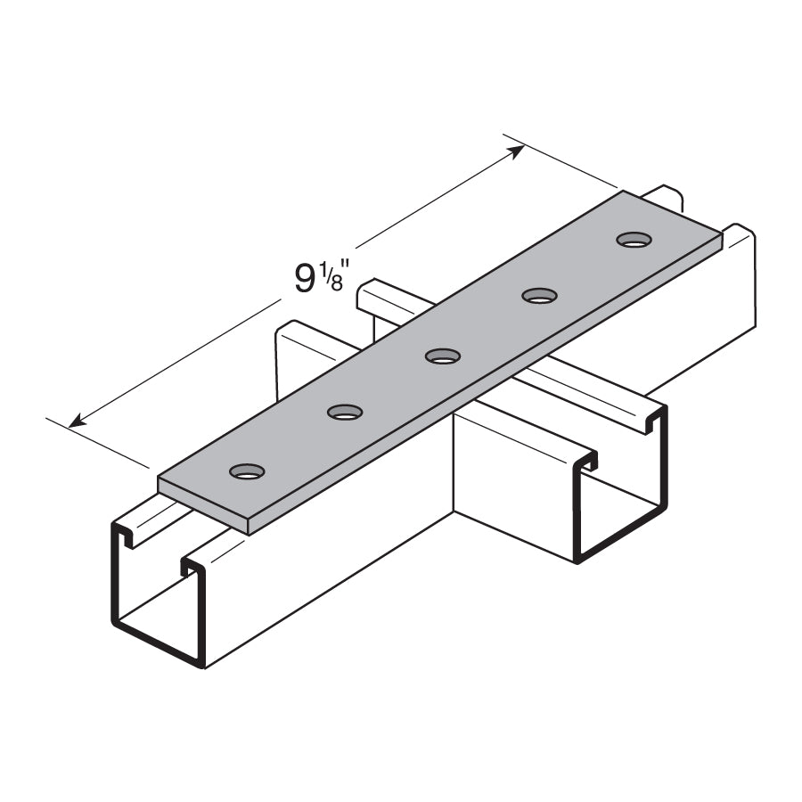 Flextruts FS-5010 5 Hole Splice Plate Drawing With Dimensions